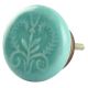 Sea Green Leaf Ceramic Flat Drawer Knob Online